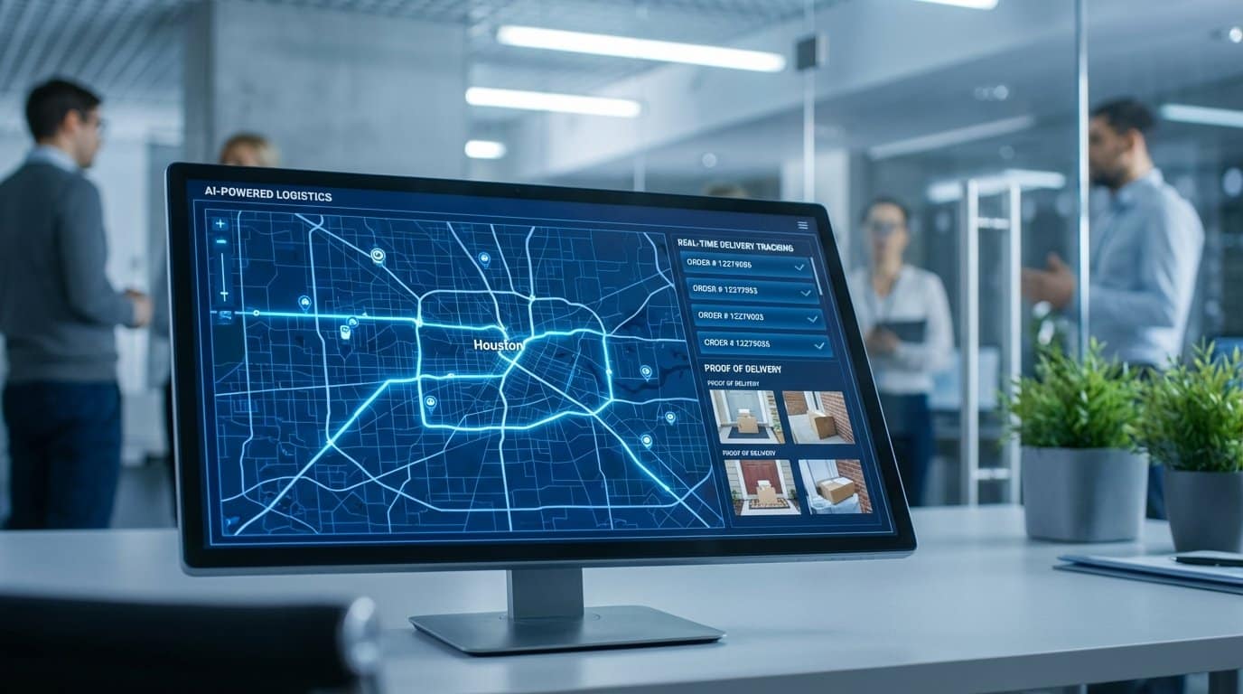 AI Management Platform with Proof of Delivery photos for Houston door hanger campaigns
