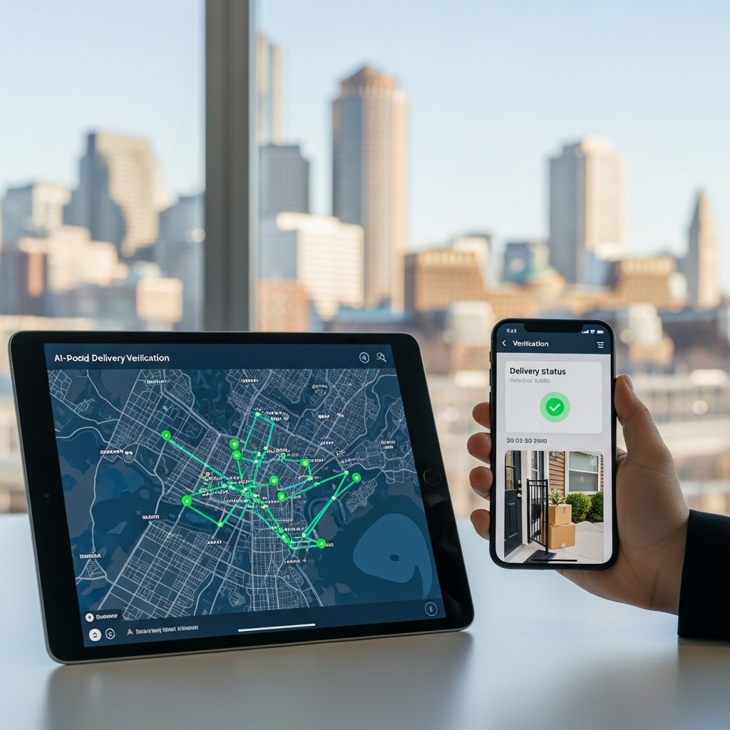 AI Management Platform with Proof of Delivery photos for Boston door hanger campaigns