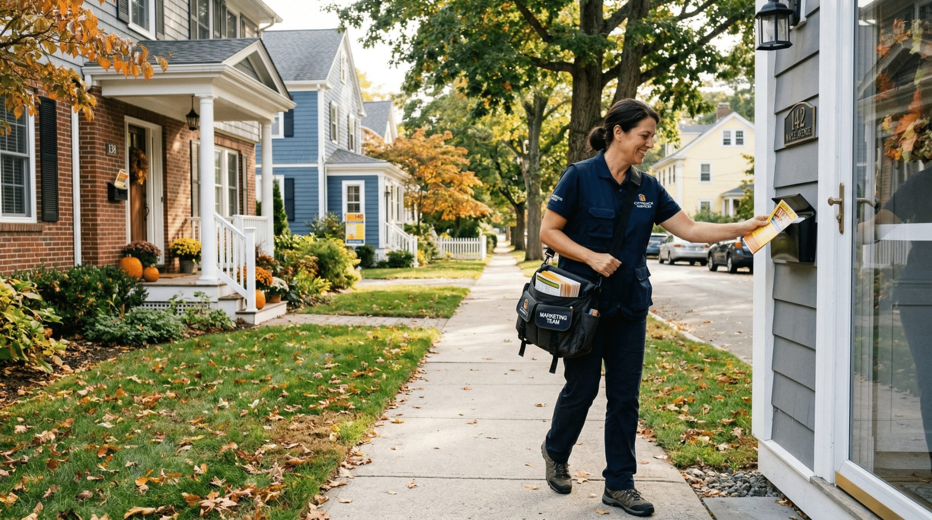 Leaflet distribution delivery process with AI-verified proof of delivery