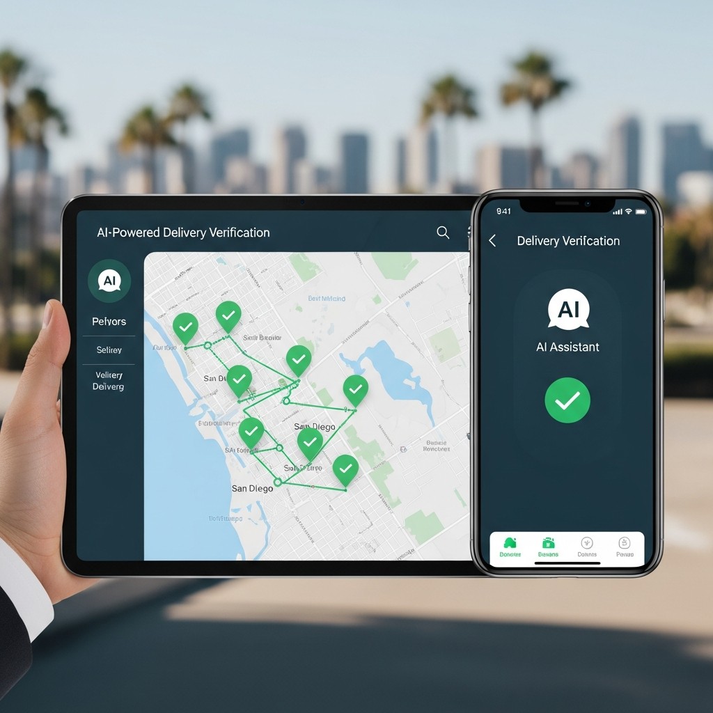 AI Management Platform with Proof of Delivery photos for San Diego door hanger campaigns