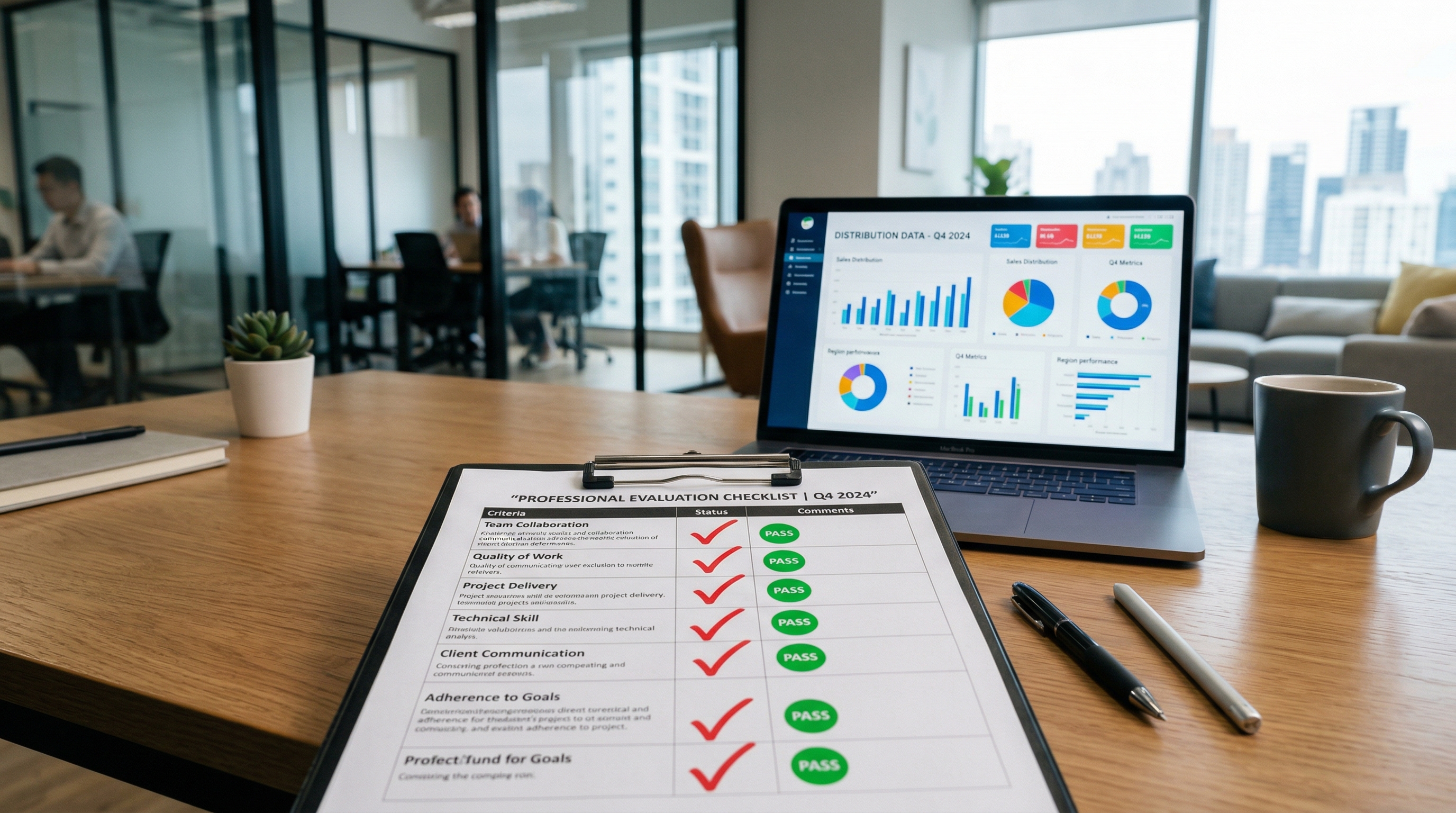 Scored evaluation matrix comparing door hanger distribution companies across 10 criteria