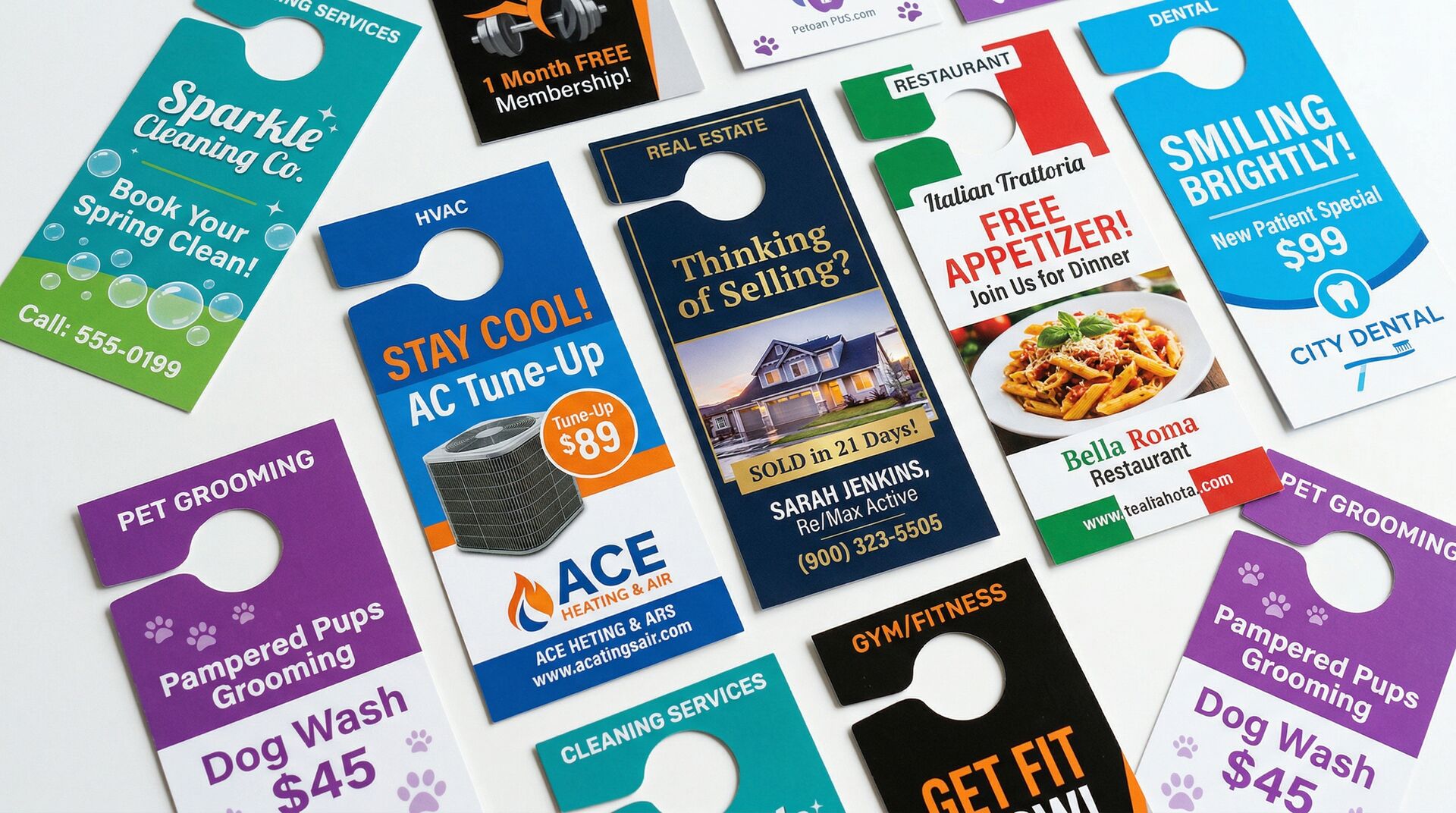 Premium door hanger designs for multiple industries