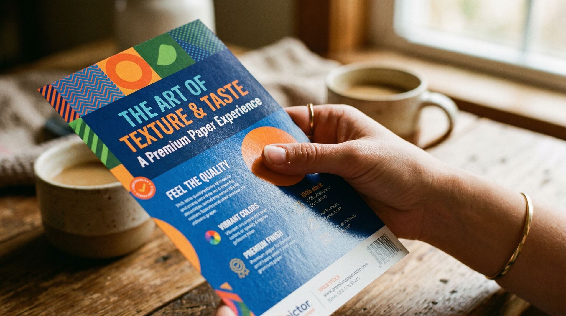 Neuroscience illustration showing how tactile interaction with physical flyers activates multiple brain regions compared to digital advertising