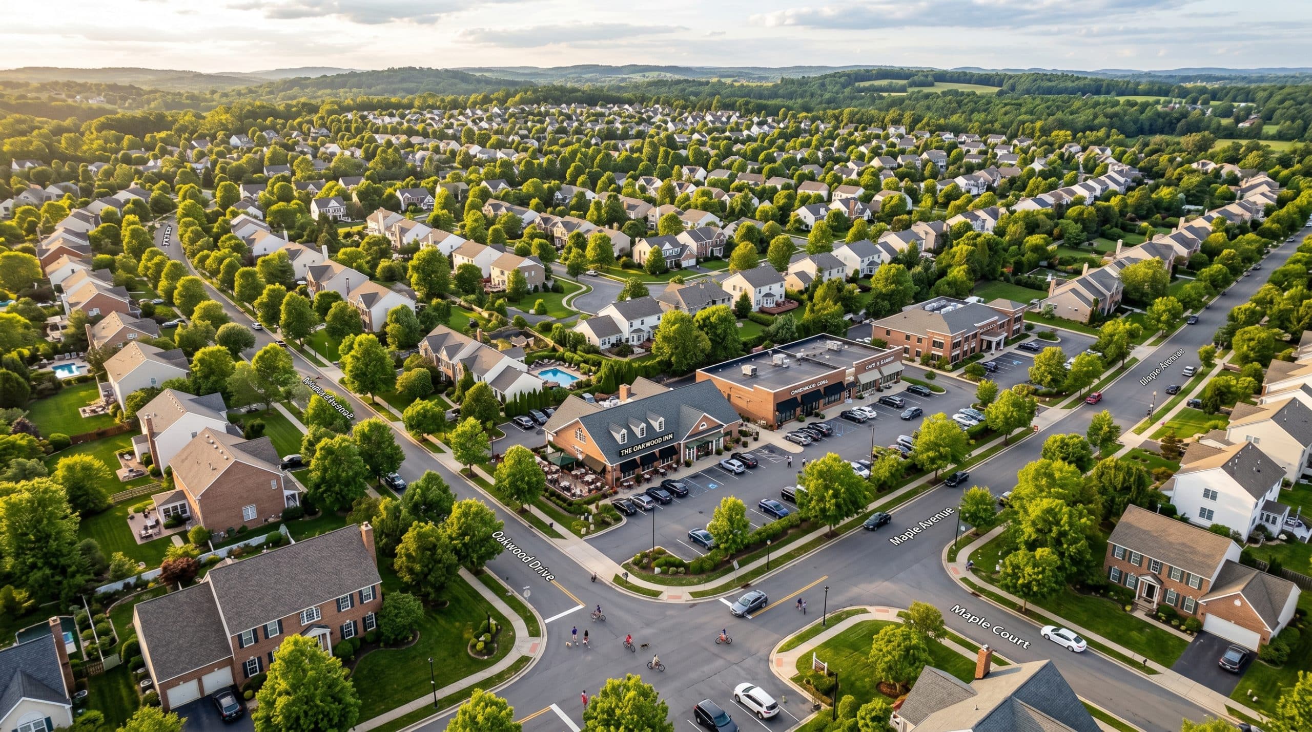 Suburban neighborhood targeted for restaurant door hanger distribution